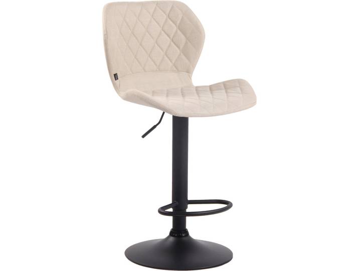 CLP Barhocker Stoff Creme, Metall, 47x88x51 cm, Esszimmer, Barmöbel, Barhocker