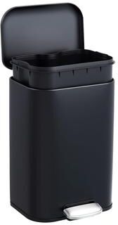 Garvee Rectangular Stainless Steel 12L Step Trash Can with Soft-Close Lid, Removable Inner Bucket