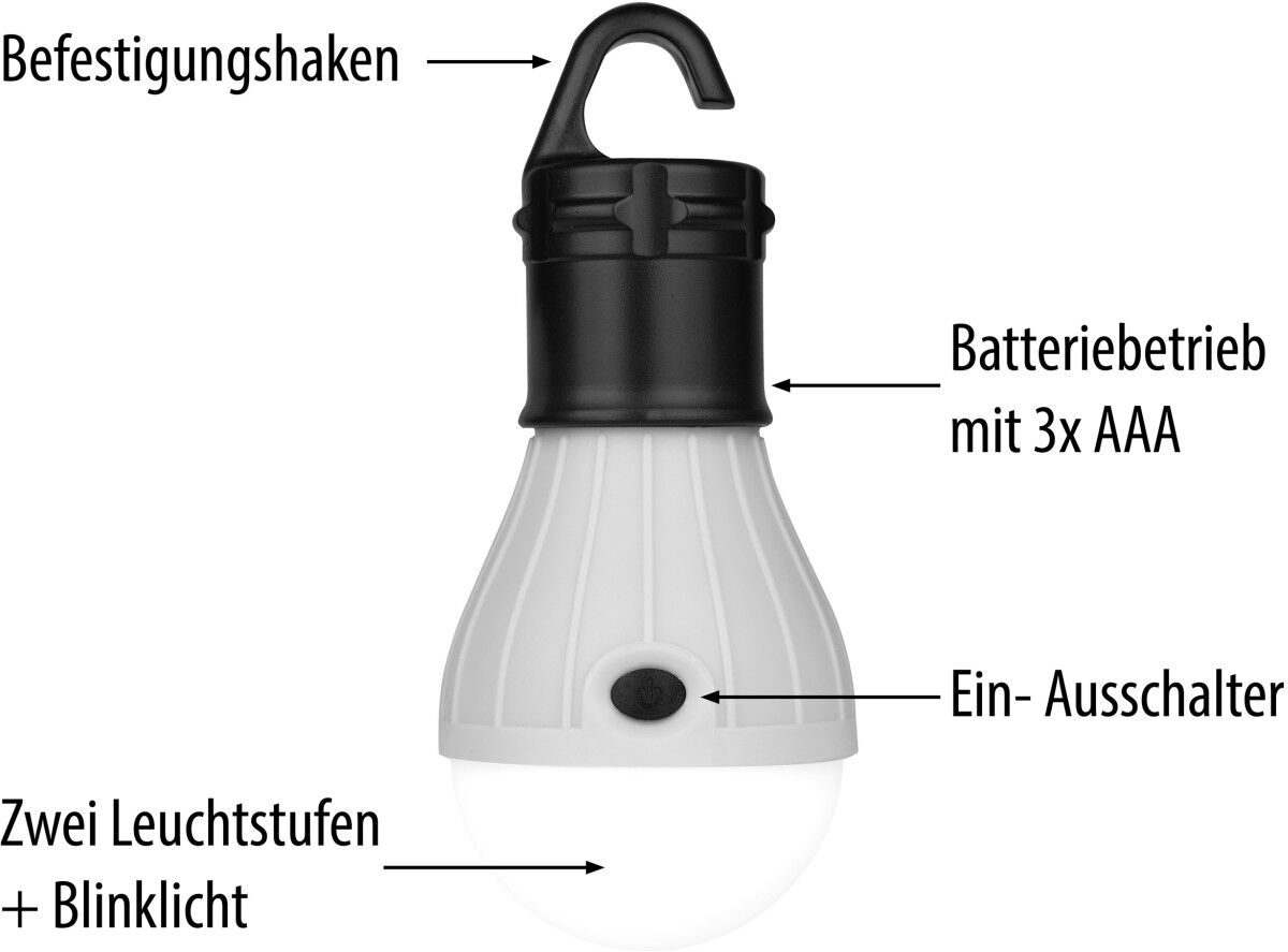 Calima Camping Hängelampe Kunststoff Batteriebetrieb