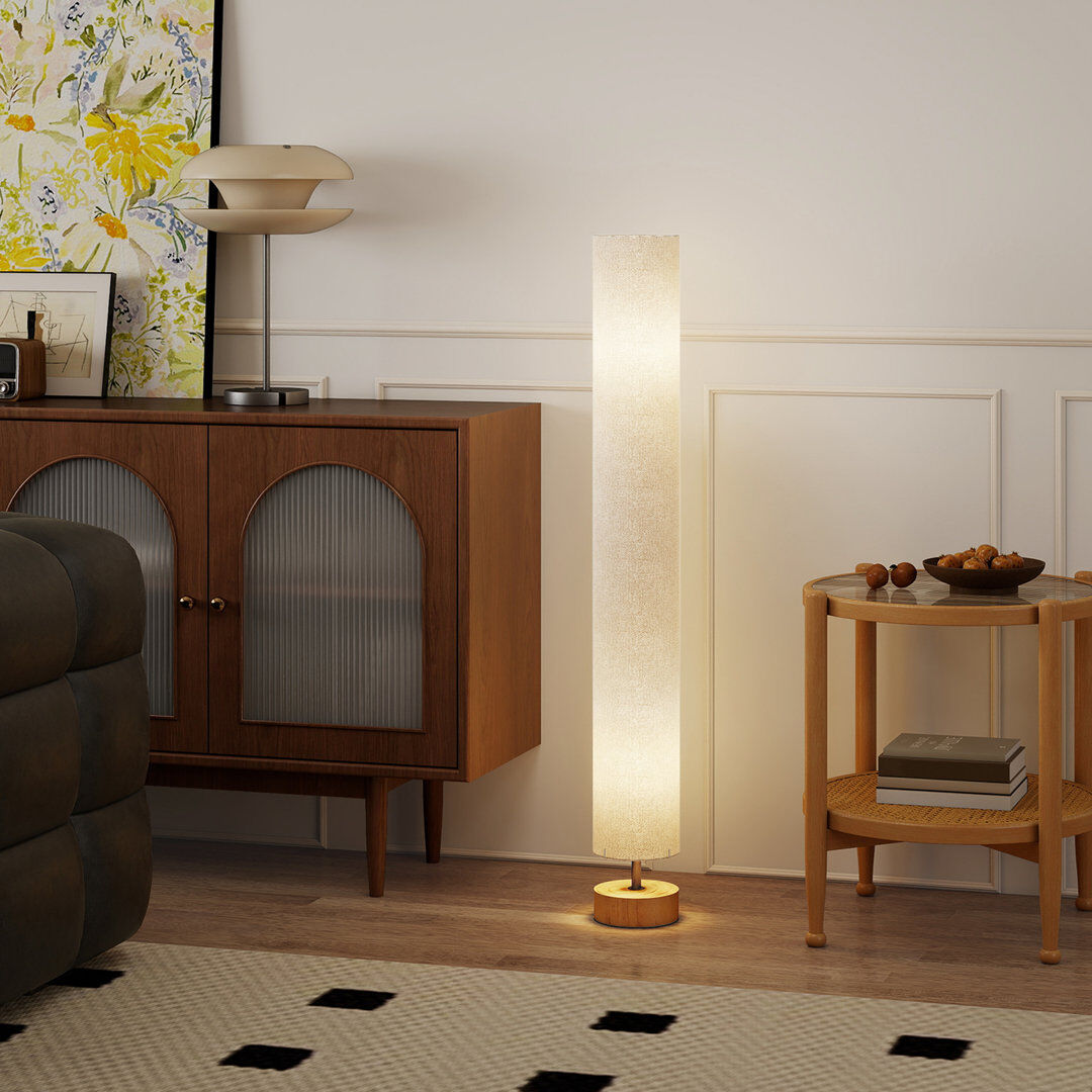 17 Stories HOMCOM LED Floor Lamp with 3000K/4500K/6500K Colour Temperatures, Grey 120cm H X 15cm W X 15cm D