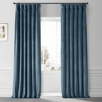 Exclusive Fabrics Signature Plush Velvet Hotel Blackout Curtains (1 Panel) - Luxury Soft Drapery for Light Control & Elegance