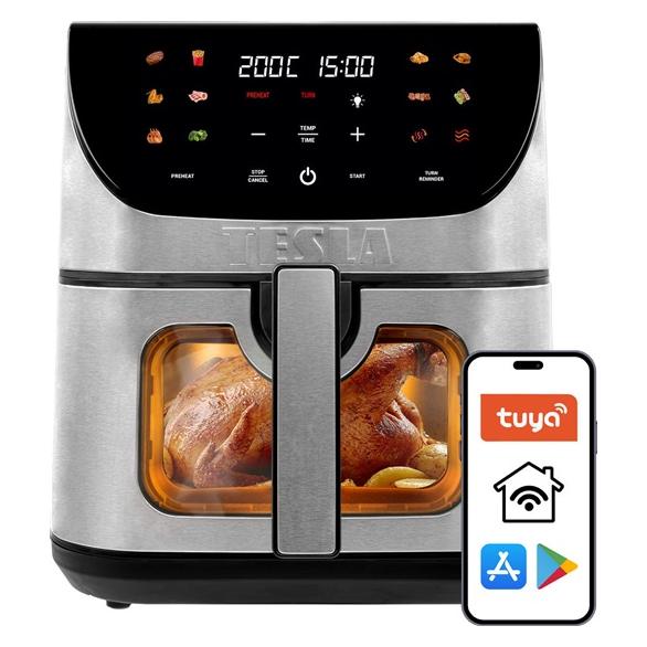 Tesla AirCook Q70 XXL WiFi Pro - Wielofunkcyjna beztłuszczowa frytkownica (AIRCKQ70XXLWFBLK)