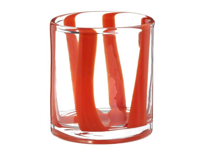 Glasbecher mit Streifen, 8cm
