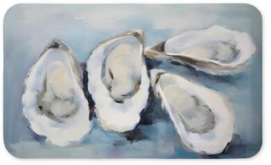 "Stupell Four Oysters Abstraction Ergonomic Non Slip Kitchen Mat Recycled Cushioned, 18""x30"""