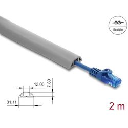 DELOCK Kabelkanal PVC flexibel 30 x 10 mm - Länge 2m grau