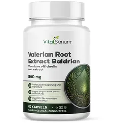 VitaSanum® - Baldrianwurzel (Valeriana officinalis) 500 mg – 1 Kapsel Tagesportion