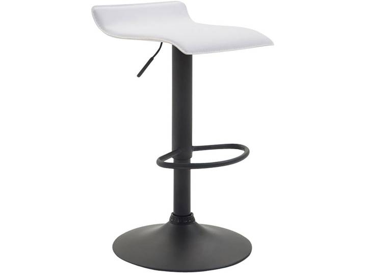 CLP Barhocker Lederlook weiß, Weiß, Metall, 36x63x39 cm, Esszimmer, Barmöbel, Barhocker