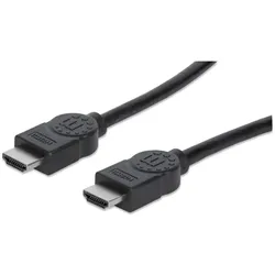 Manhattan High Speed HDMI Kabel, 3D, 4K@30Hz, HDMI Stecker auf Stecker, geschirmt, schwarz, 15 m
