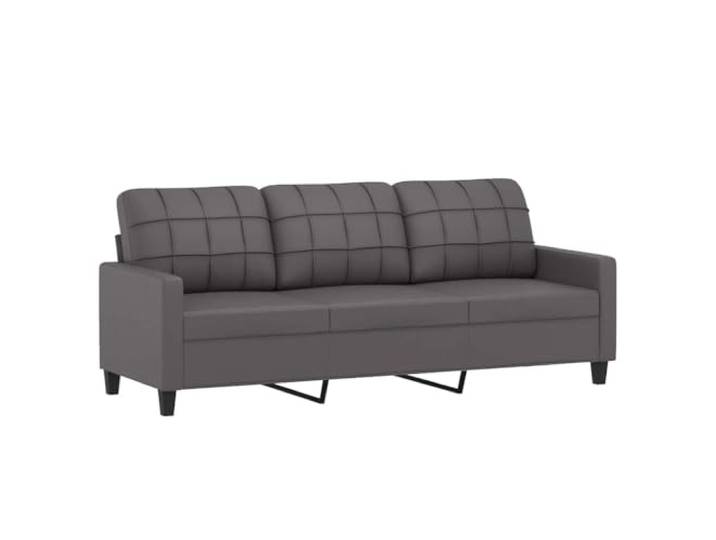 vidaXL 3-Sitzer-Sofa Grau 180 cm Kunstleder