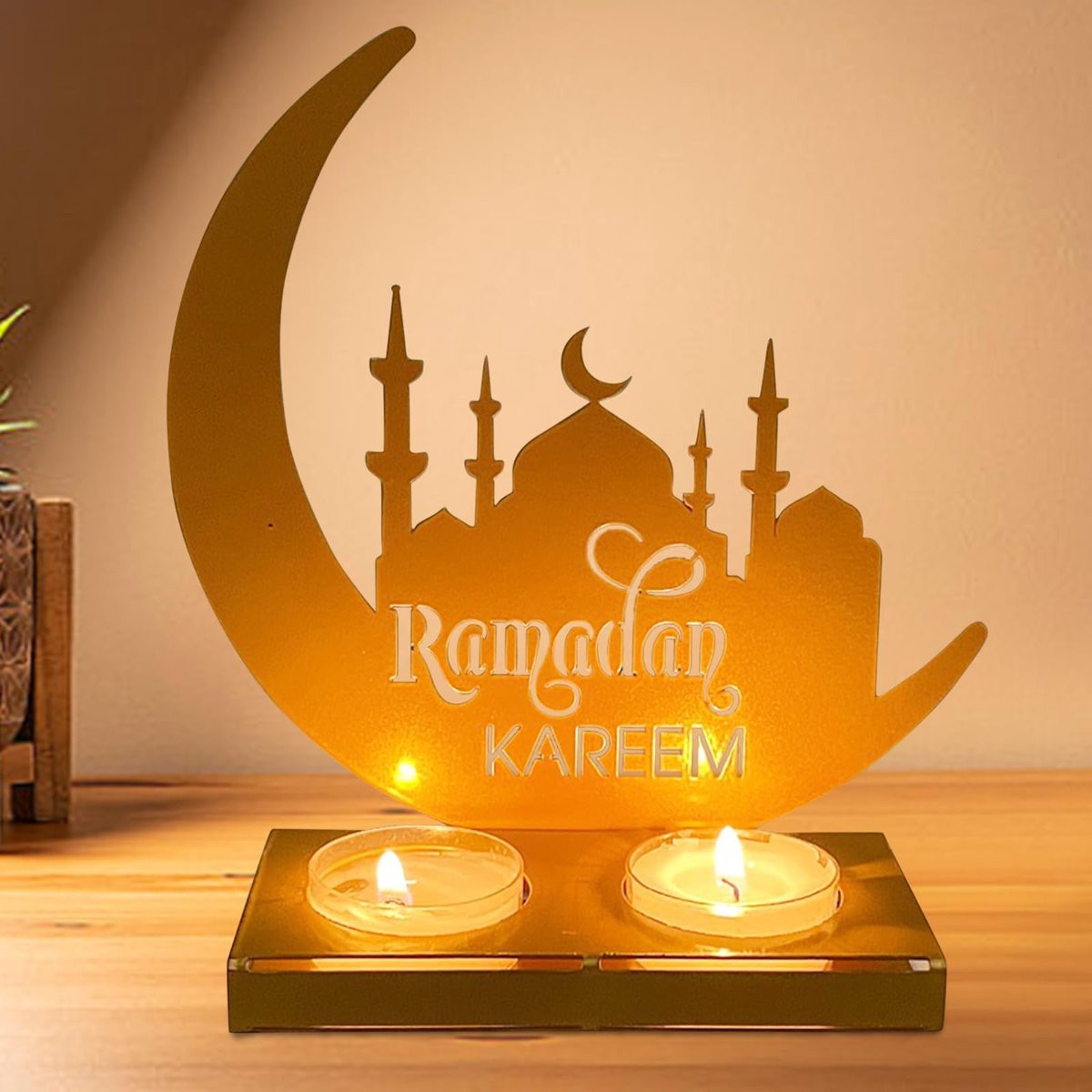 Solidchoice Kaarsenhouder voor Ramadan en Eid Mubarak Decoratie
