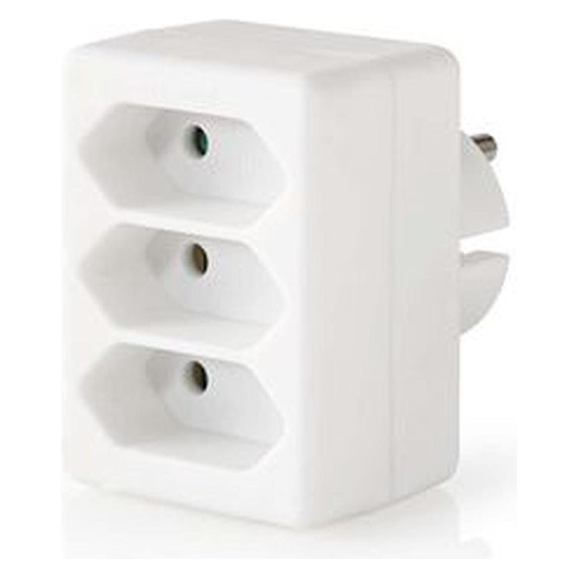 Nedis Stromverteiler | Typ F (CEE 7/7) | 250 V AC 50 Hz | Netzkabel Anschluss B: Frankrech / Type C (3x, CEE 7/16) (PSSPL300C1WT)