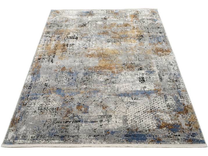 Teppich OCI DIE TEPPICHMARKE IMPRESSION LUCERNE , bunt (grau, multi), B:140cm H:8mm L:200cm, Viskose, Teppiche, Teppich, Vintage, feine Fransen, leichter Glanz durch Viskose, Wohnzimmer