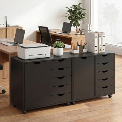 Lirago 5 Drawer Storage Cabinet on Wheels with Adjustable Shelf