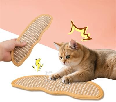 Friendly Fresh Finds Pillow For Cats Teeth Grinding, Self Hi, And Claw Grinding Toy With Jute Scratching Post brown l