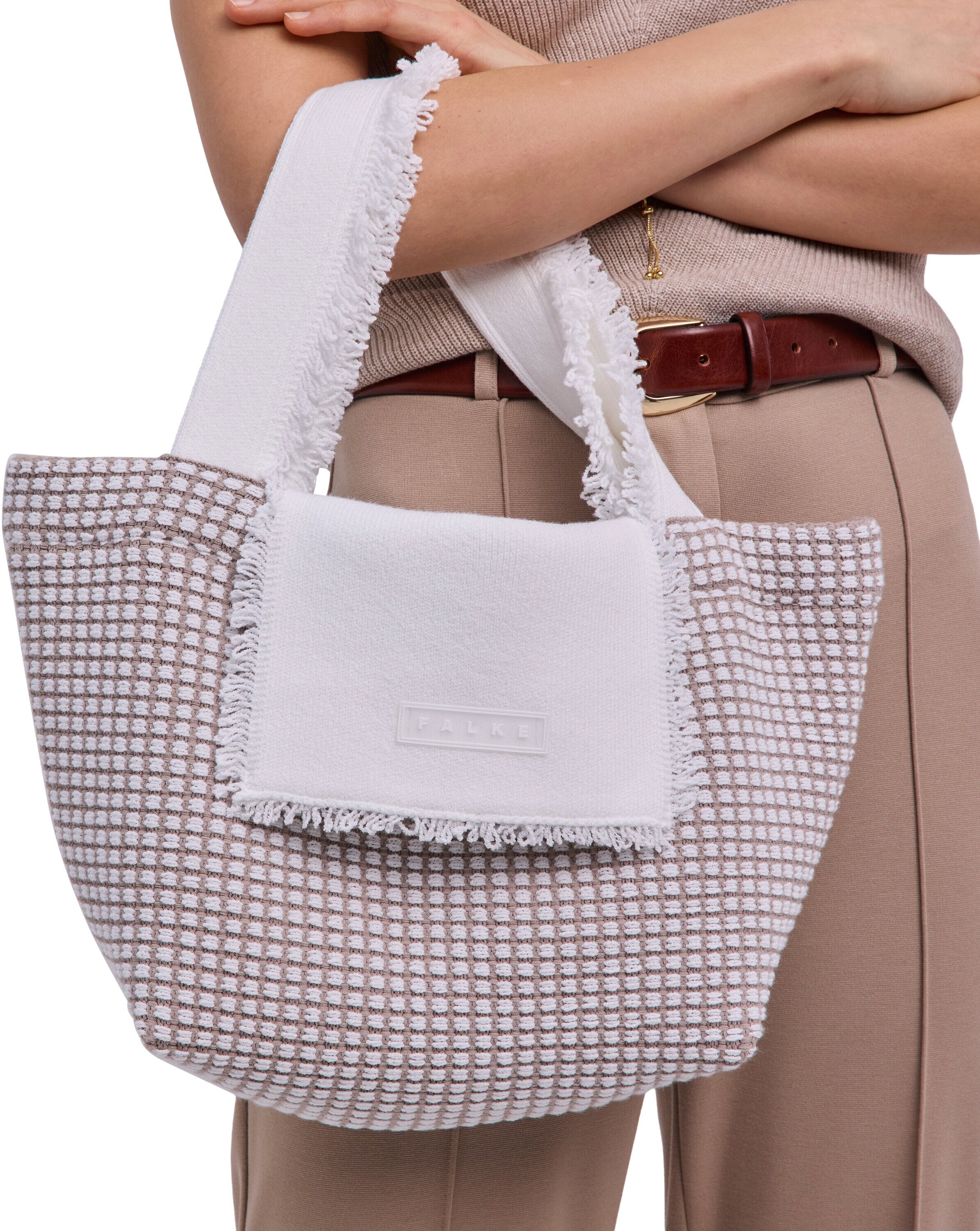Freizeittasche FALKE "FALKE Tasche", Damen, Gr. onesize, beige (fungi (4084)), Taschen Freizeittasche