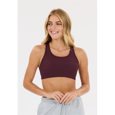 Sport-BH ATHLECIA "Myolie", Damen, Gr. XL, braun (dunkelrot), 82% Polyester, 18% Elasthan, unifarben, BHs Sport-BH, mit 4-Wege-Stretch und mittlerem Support