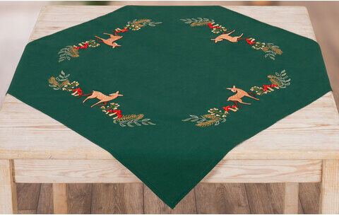 Stickmitteldecke "Reh & Fliegenpilz"