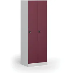 Metallspind S1, 2 Abteile, 1850 x 600 x 500 mm, Codeschloss, rote Tür