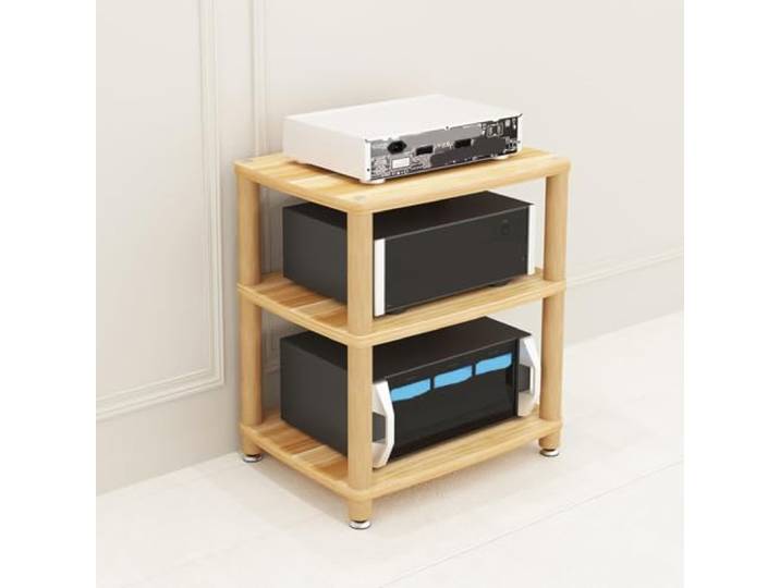 Audio Rack, 2-4 Ebenen Stereo-Schrank mit Separaten Stauraumfächern Offenes regaldesign, geteilte stauraumbereiche, audiokomponenten ordnung, stabile stütze, für audiobereiche