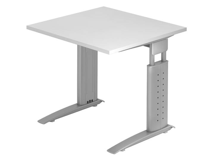 Schreibtisch Office weiss Holz Höhenverstellbar B 80 T 80 cm - Material: Holzwerkstoff - Schreibtisch