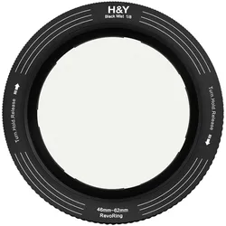 H&Y REVORING 46-62mm Black Mist 1/8 Filter (46 mm, Black Mist Filter), Objektivfilter, Schwarz