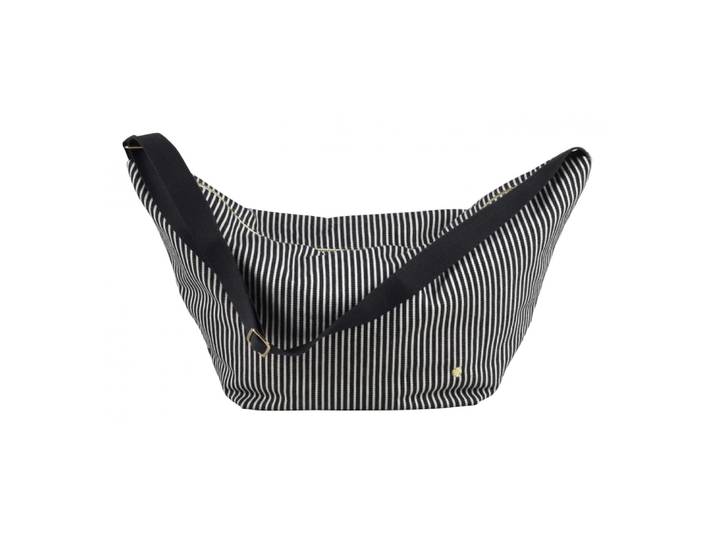 Sac demi-lune en coton bio caviar 53 x 28 x 12 cm