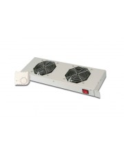 DIGITUS Rack Lüfter Kit mit thermostat Schwarz 48,3 cm 19" (DN-19 FAN-2-HO-SW)