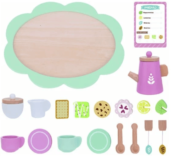Tooky Toys Tooky Toy Wooden Afternoon Tea Set for Ages 3+