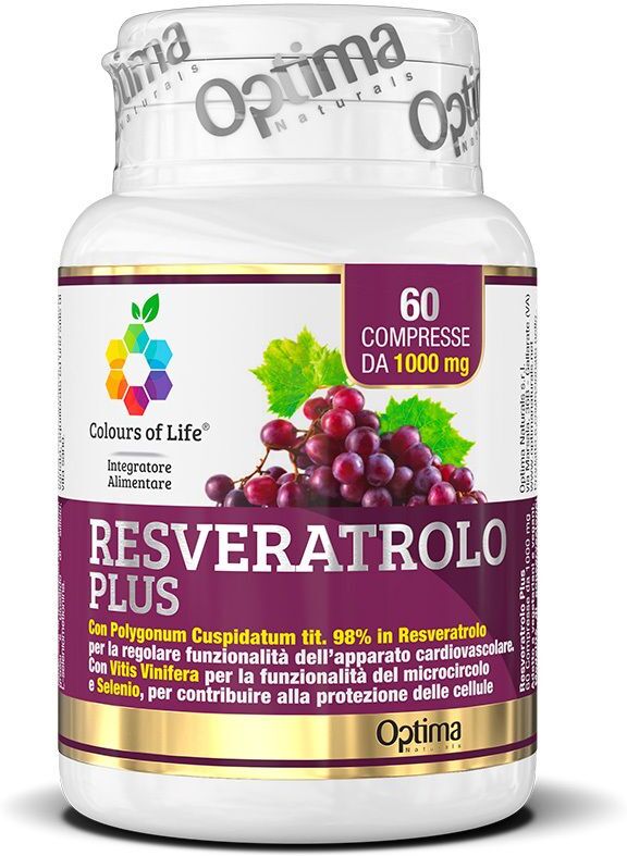 OPTIMA NATURALS Srl Optima Naturals, Resveratrolo Plus Integratore, 60 Compresse