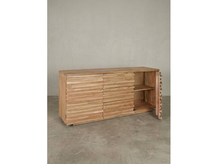 KADIMA DESIGN Kommode Akazienholz Sideboard, 160x75x43 cm, Landhaus-Stil