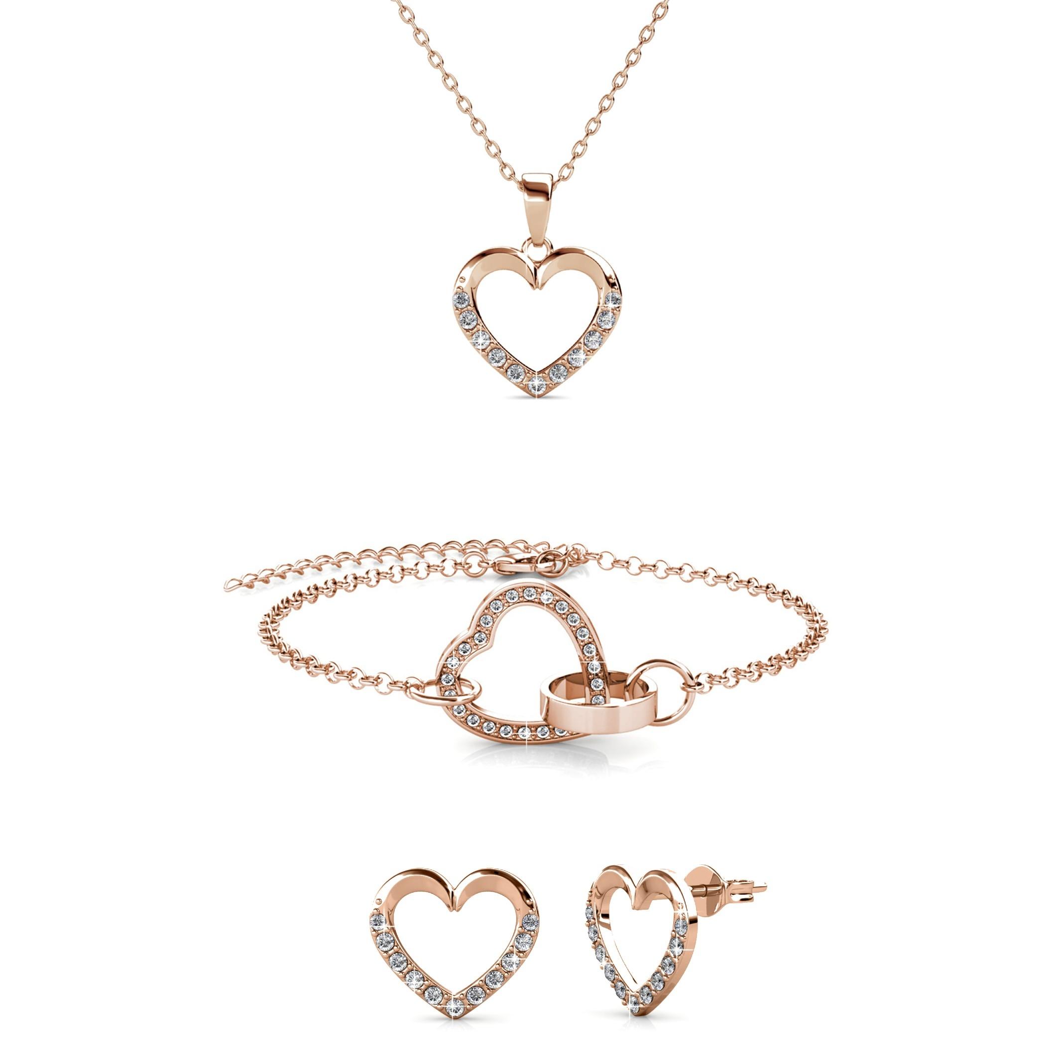 Locked Heart Lovett twee sets - Roségoud en kristal