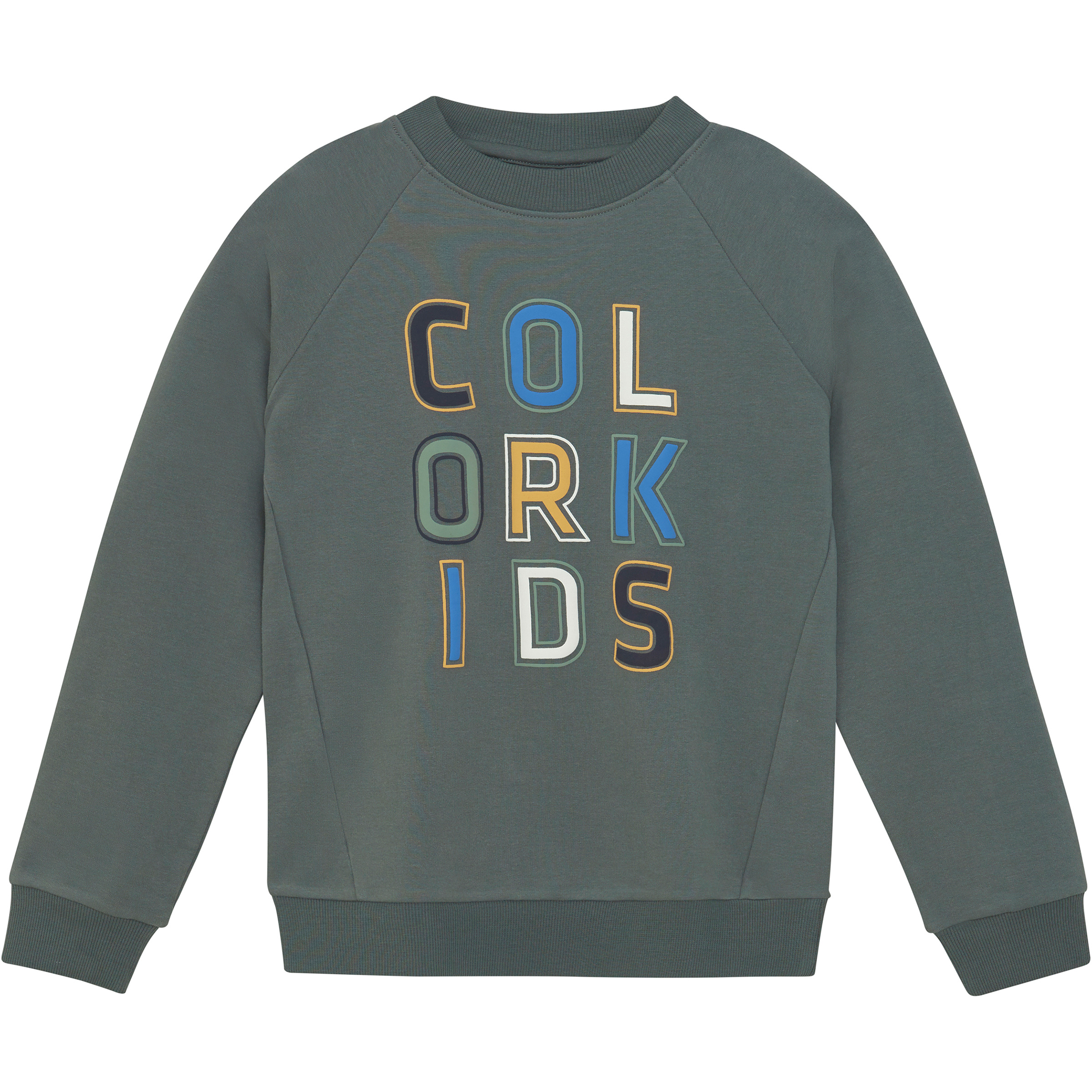 Color Kids Logo Print Kinder Pullover gruen Größe 110 Lifestyle Hautfreundlich