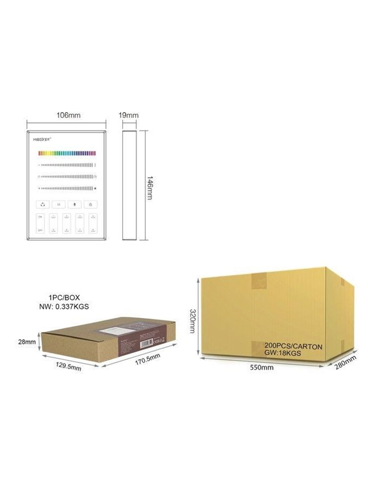 Miboxer Fjernbetjening - RGB-CCT