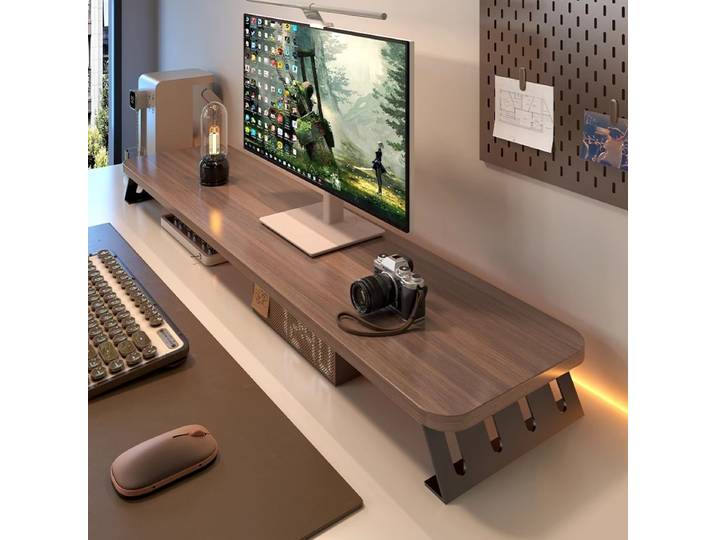 Support d'augmentation de hauteur pour moniteur, étagère augmentée pour ordinateur portable, support de rangement pour ordinateur de bureau, décoration de la maison, organisateur