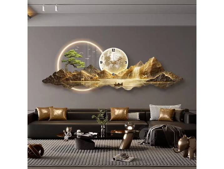 Design horloges murales de luxe salon Led esthétique minimaliste montre murale silencieux mode nordique Horloge murale décoration de la maison