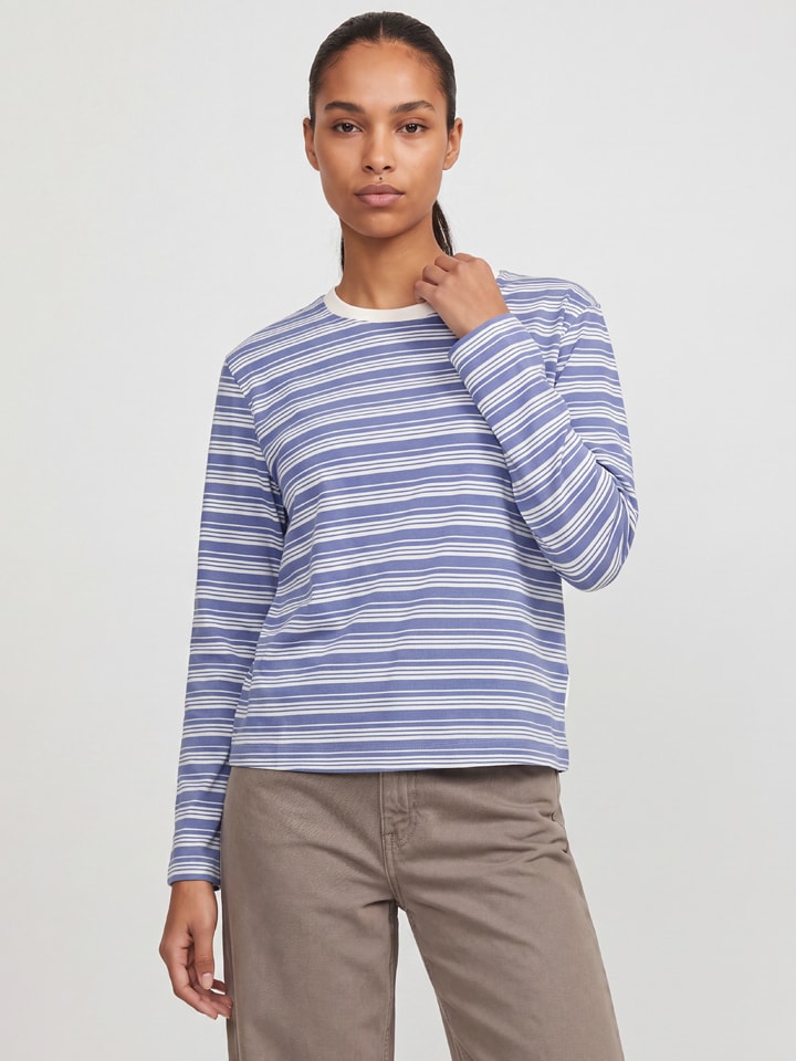 JJXX Longsleeve "Sophia" in Blau/ Weiß - M