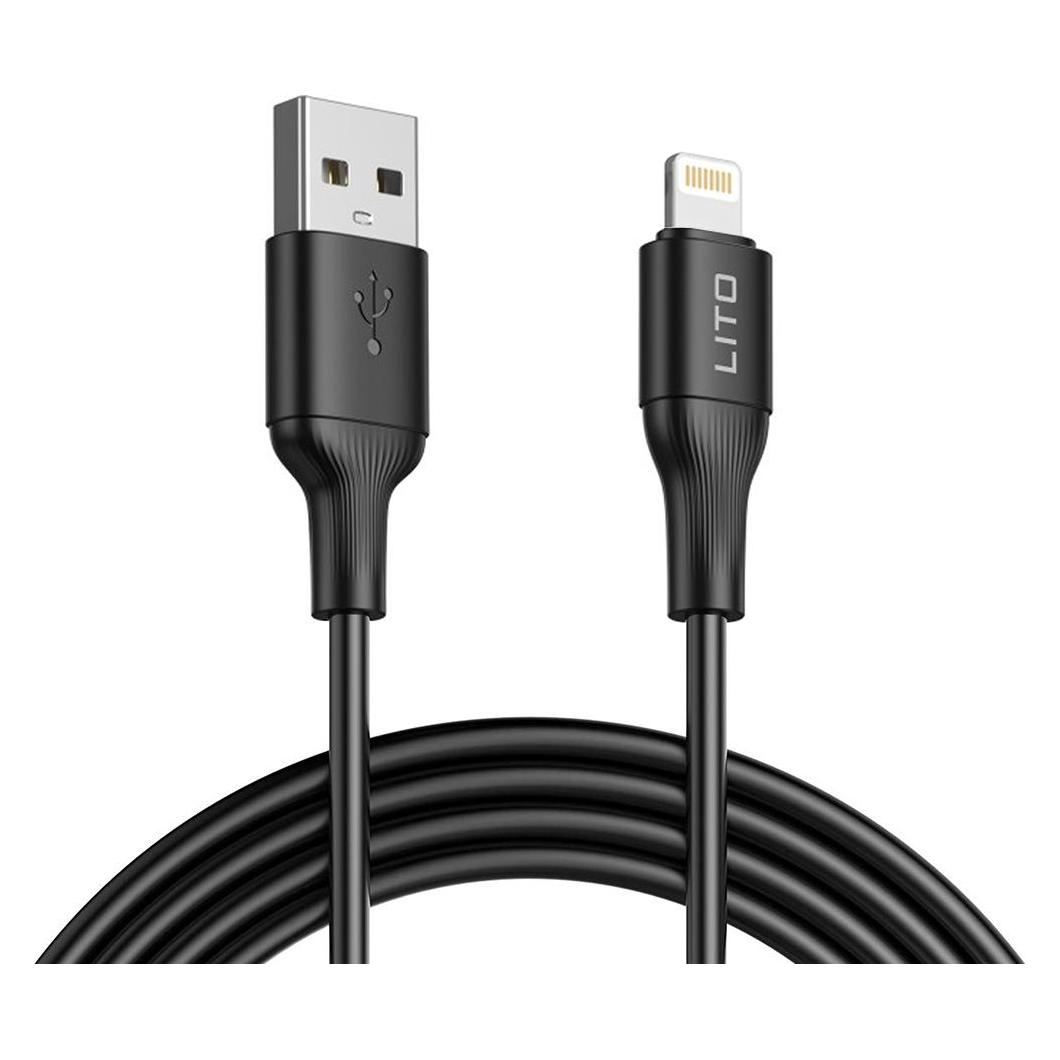 Lito - Data Cable (LD06L) - USB to Lightning, PVC, 1m - Black (1 m) (56361718)