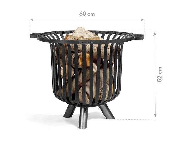 Feuerstelle Verona , schwarz, H:52cm Ø:60cm, Stahl, Feuerkörbe, Feuerstelle, 60x60x52 cm