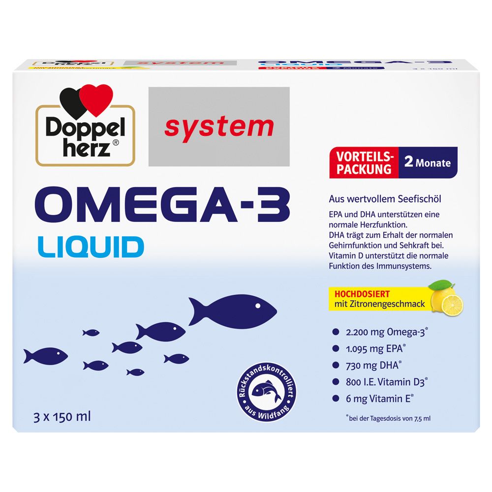 Doppelherz Omega-3 Liquid system 3x150 ml Flüssigkeit
