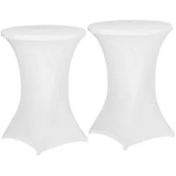 Arti Casa, Möbelbezug + Möbelschutz, 2er-Set Weisse Stehtischhusse für Tische bis 115cm, Ø 90cm (90 x 115 cm)