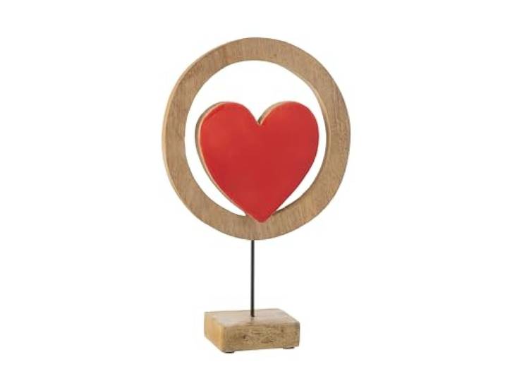 J-Line Hart Cirkel On Stand MANGOHOUT ROOD Large