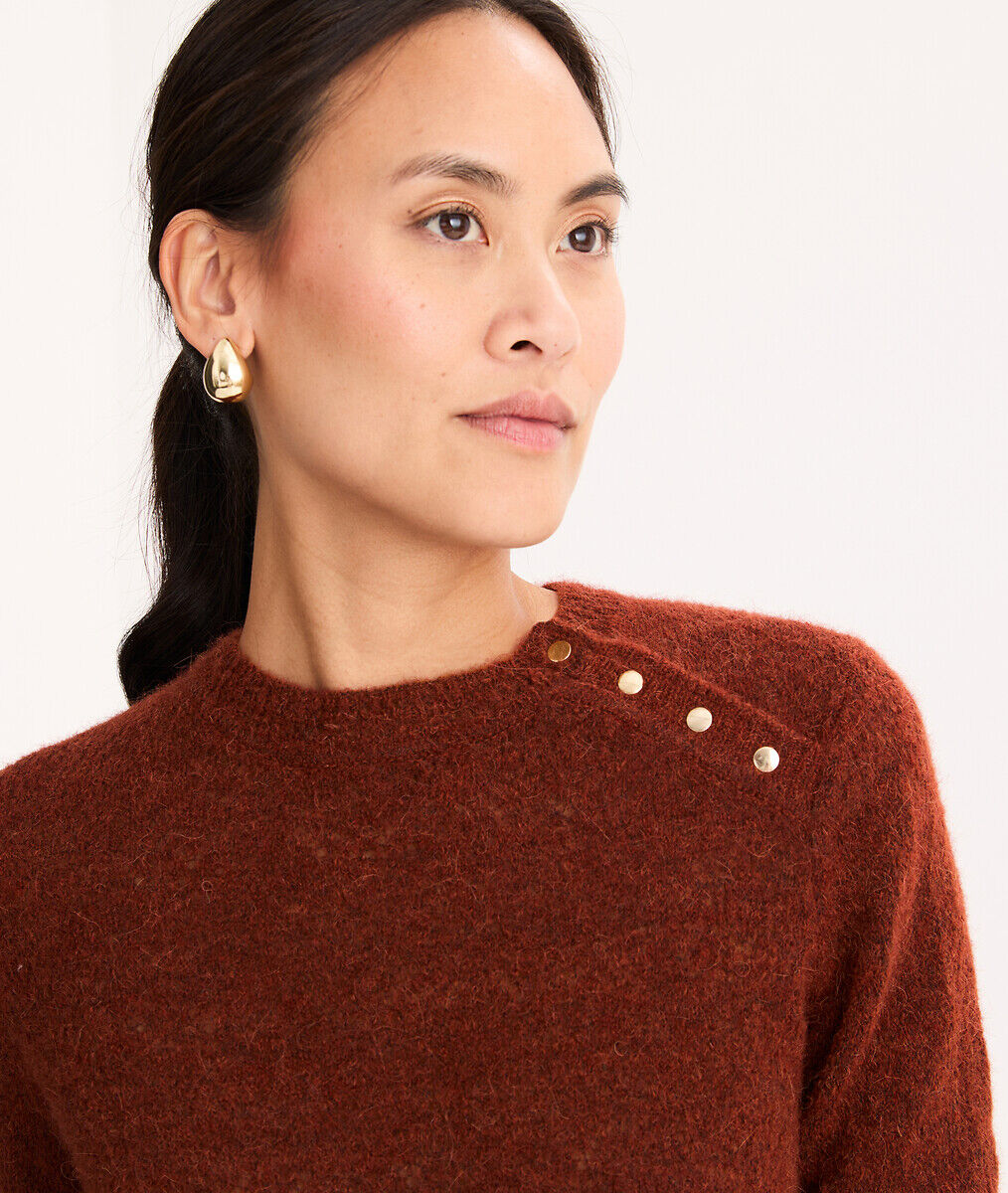 ANNE WEYBURN Pull col rond en maille pointelle&nbsp;
