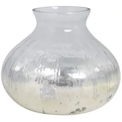 Chic Antique Glasvase Bauernsilber, H14/D14 cm, bauernsilber
