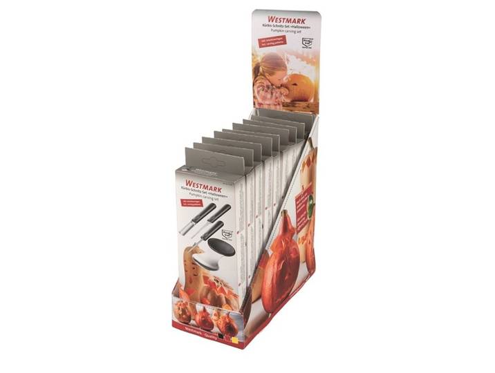 WESTMARK Display 9 Stk. mit 4-tlg. Kürbis Schnitz-Set., 22.5x9cm - Material: Edelstahl/Kunststoff - 1106