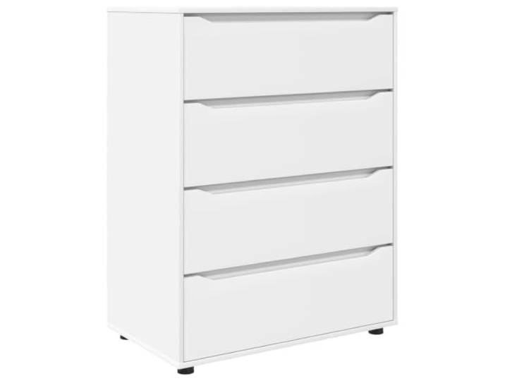 HKLGBVCR Aufbewahrungsschrank, 80 x 48 x 105 cm, Holz, Weiß Ausziehbare Schubladen, höhenverstellbar, Beine aus Dutt, Pflege mit trockenem Tuch, minimalistischer Stil