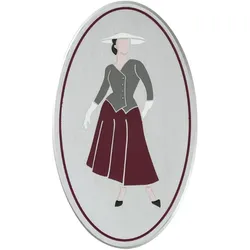 CombiCraft Toilettenschild "Damen"  aus Aluminium im Stil der 1920er Jahre, 80 x 120 mm