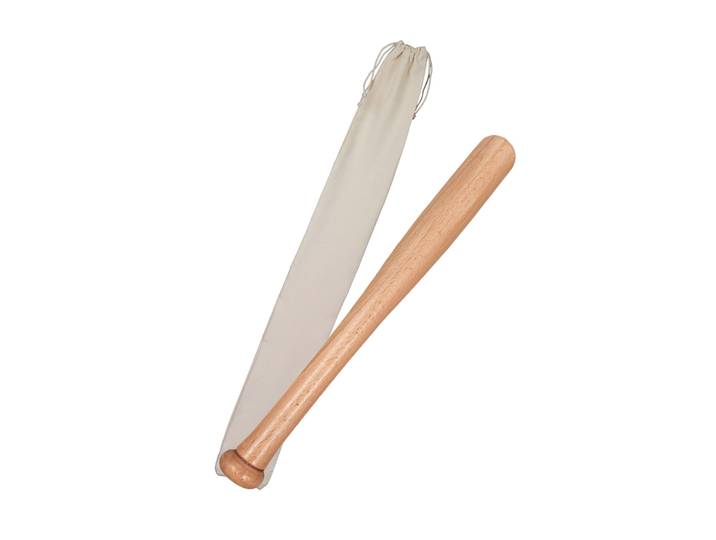 Kleiner Baseballschläger Holz mit Beutel Beige-Hellbraun