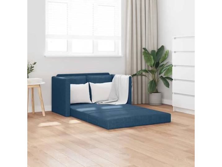 HEFZGDB Bodensofa mit Schlaffunktion Blau 112x174x55 cm Stoff 2-in-1-Funktion als Bett und Sofa Metallgestell faltbar für Wohnzimmer und Büro