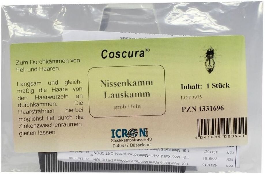 Nissenkamm Lauskamm grob/fein Kunststoff Coscura