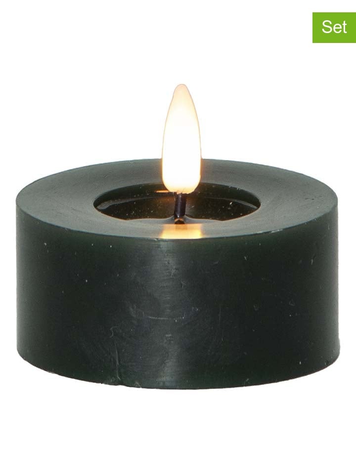 STAR Trading 2er-Set: LED-Wachskerzen in Grün - (H)5,5 x Ø 7 cm - onesize